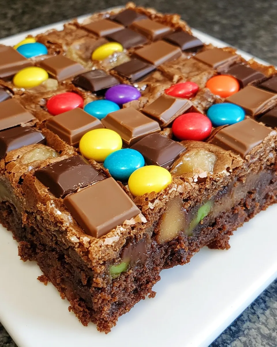 Delicious Candy Bar Brownies shot