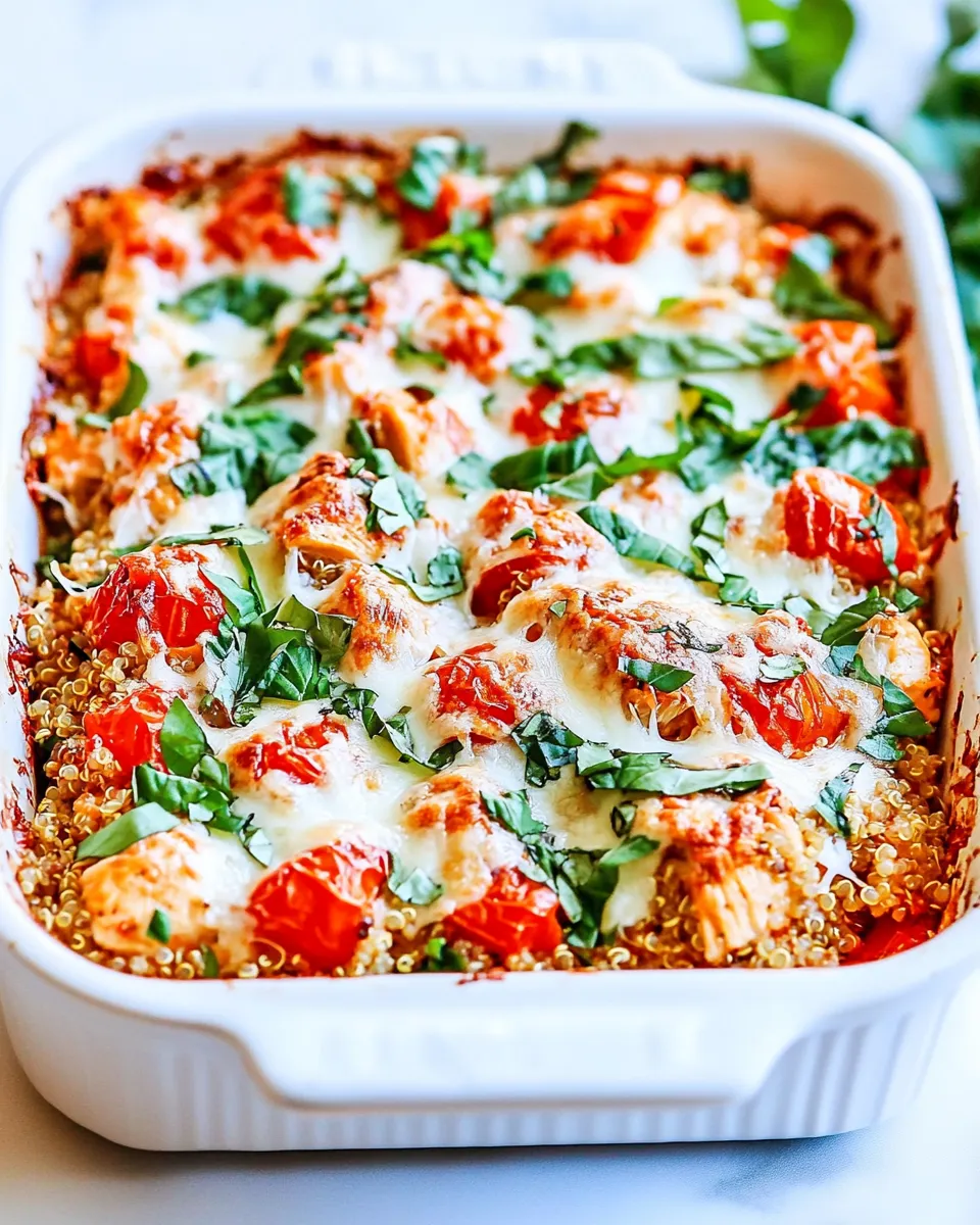 Healthy Caprese Chicken and Quinoa Casserole recipe photo