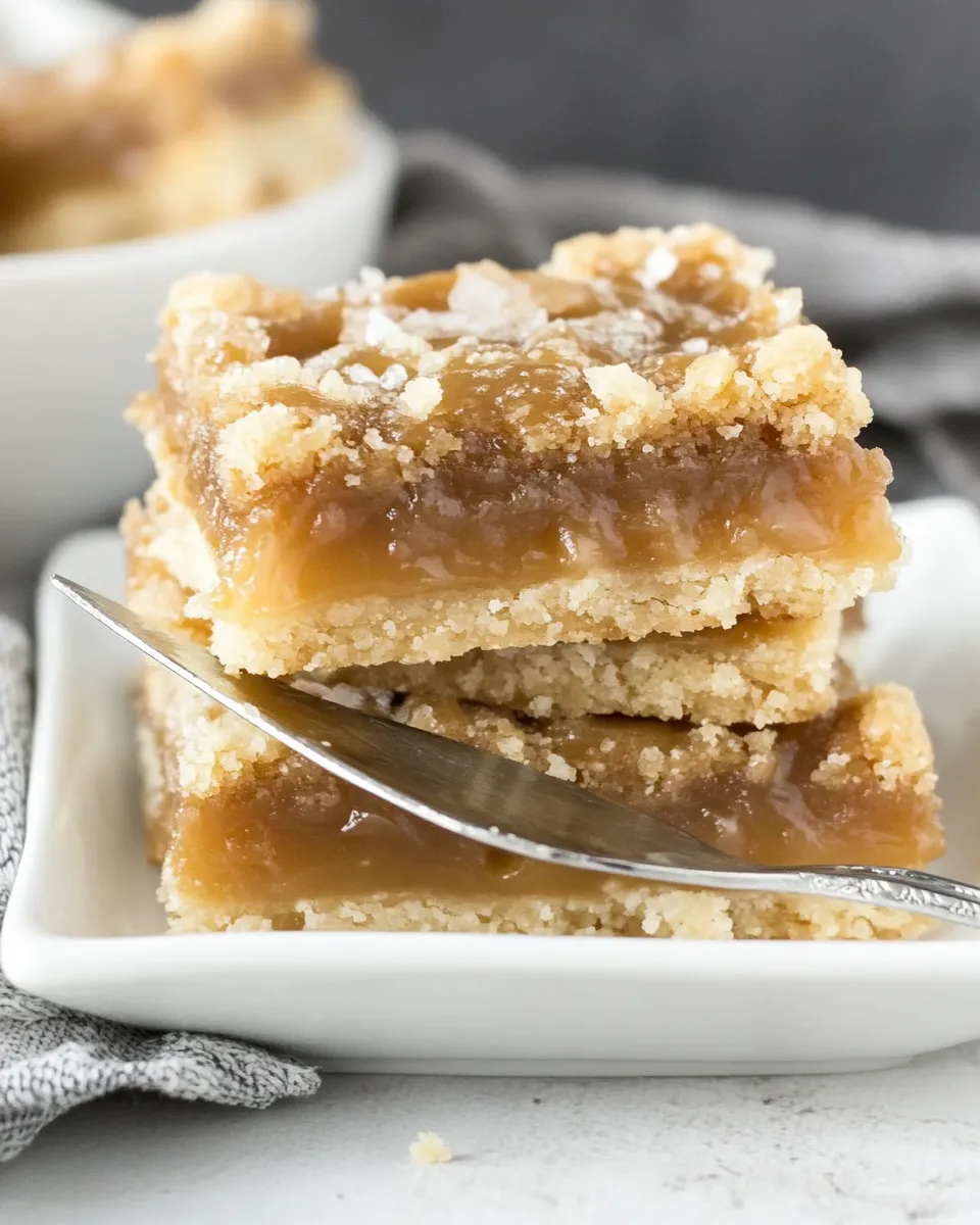 Delicious Caramel Butter Bars shot