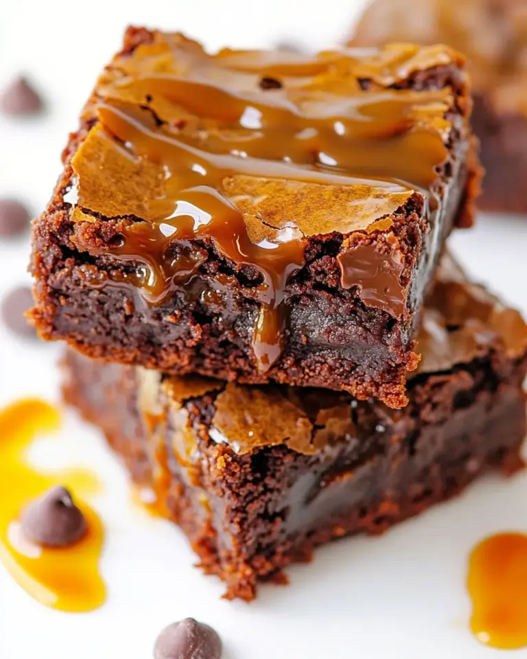 Homemade Caramel Chocolate Chip Brownies photo