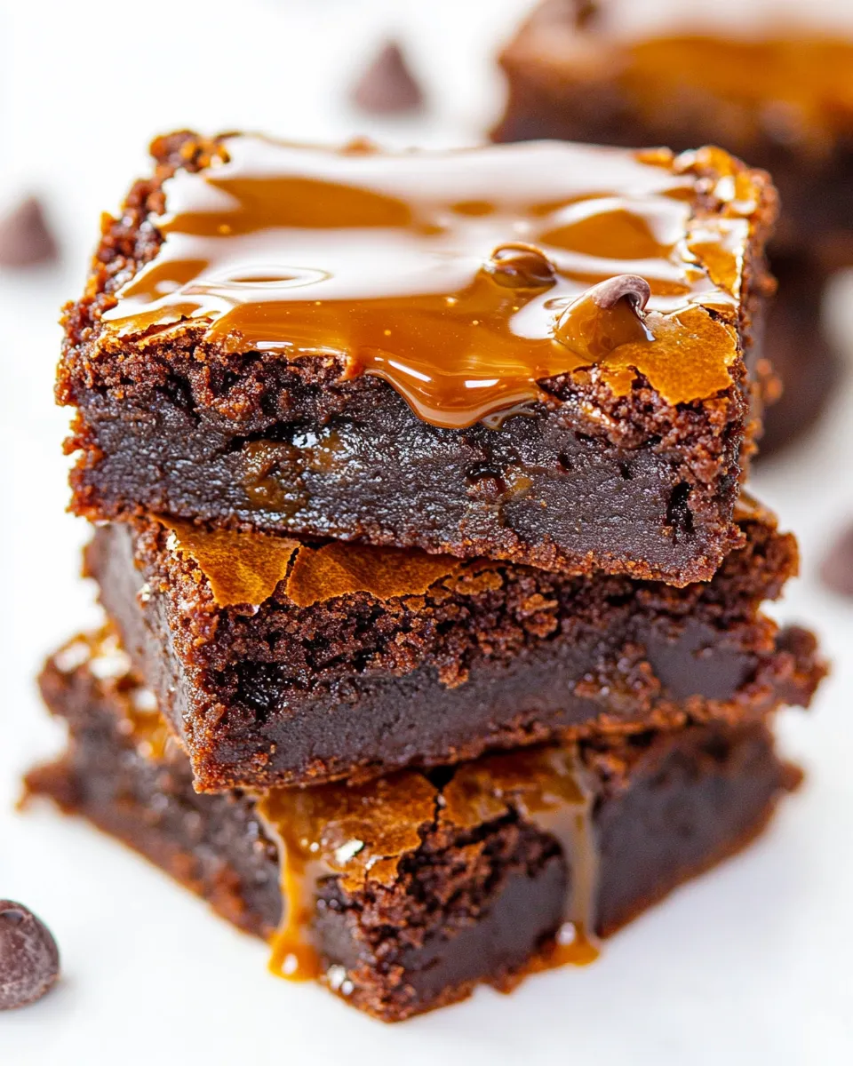 Easy Caramel Chocolate Chip Brownies recipe photo