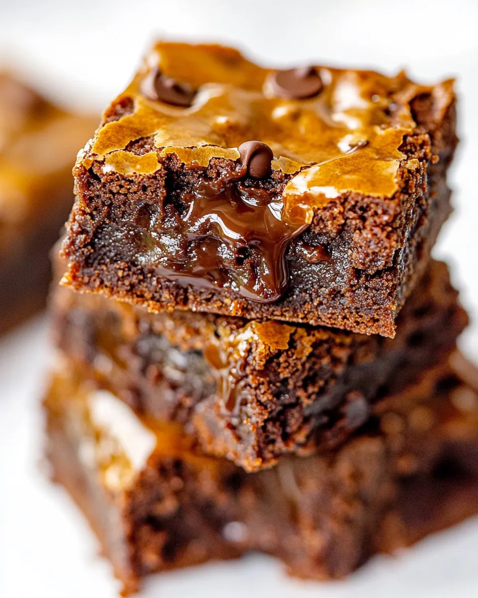 Tasty Caramel Chocolate Chip Brownies shot