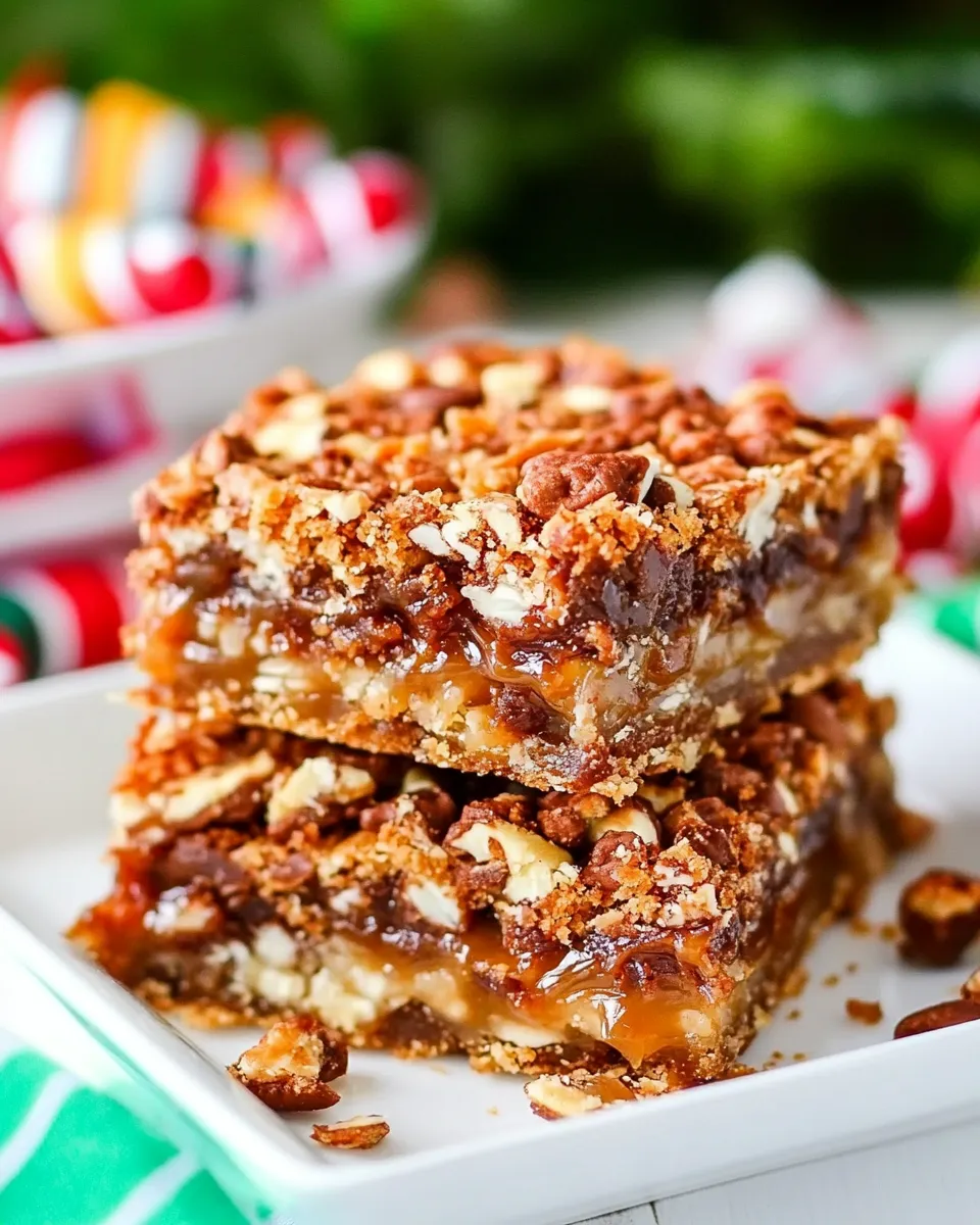 Homemade Caramel Magic Cookies Bars photo