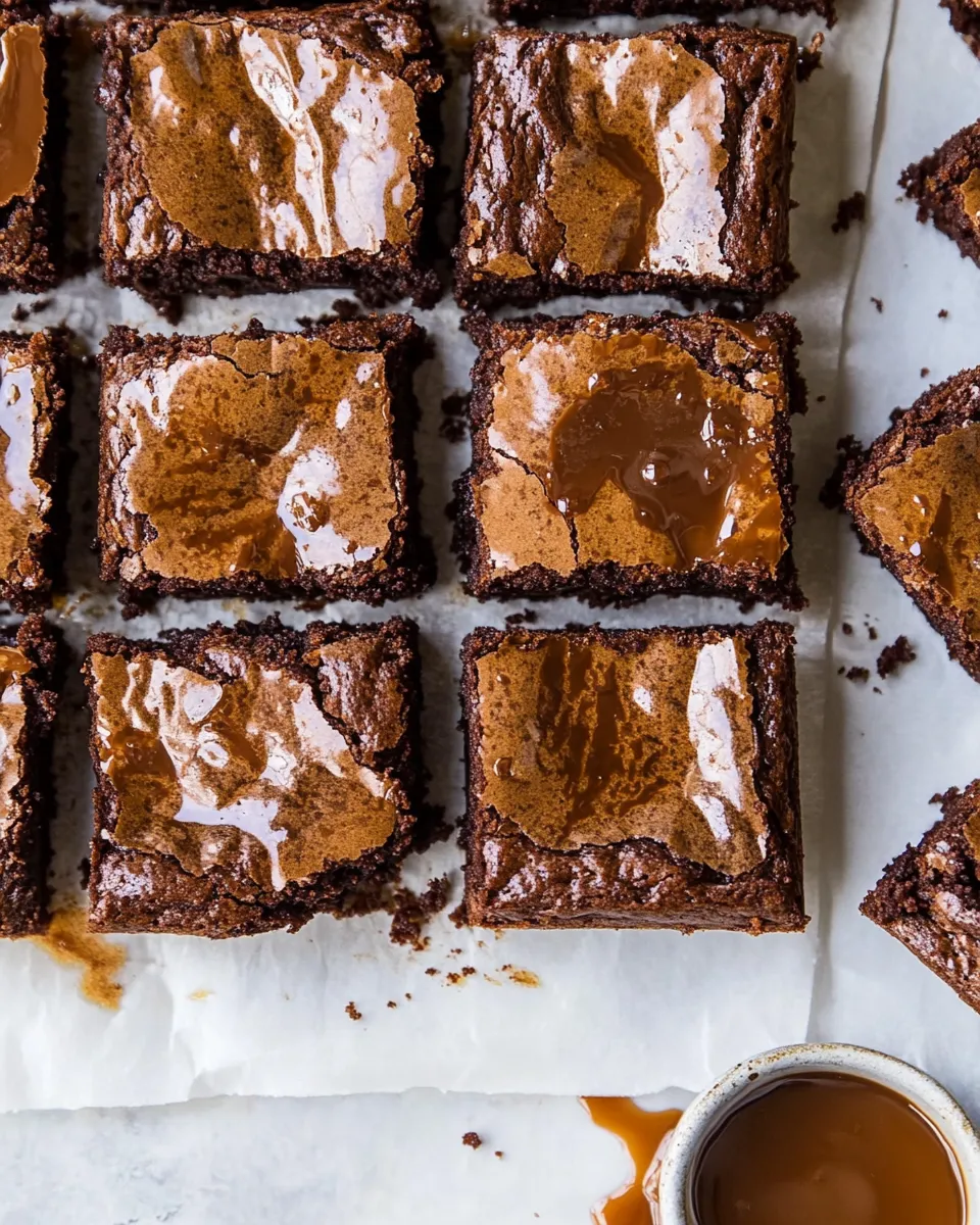 Sweet Caramel Mocha Nutella Brownies. recipe photo