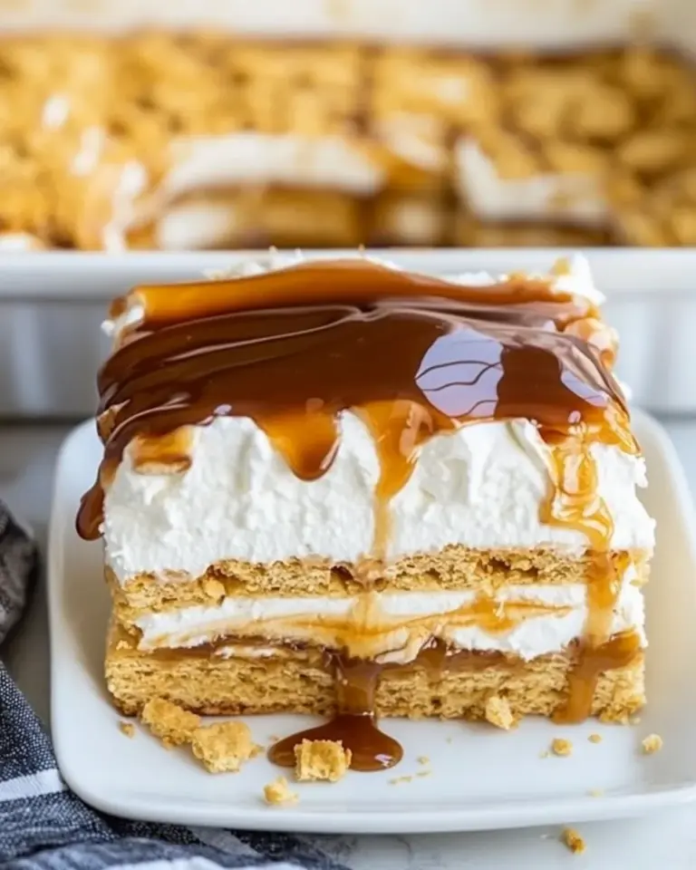 Homemade Caramel Ritz Cracker Icebox Dessert photo