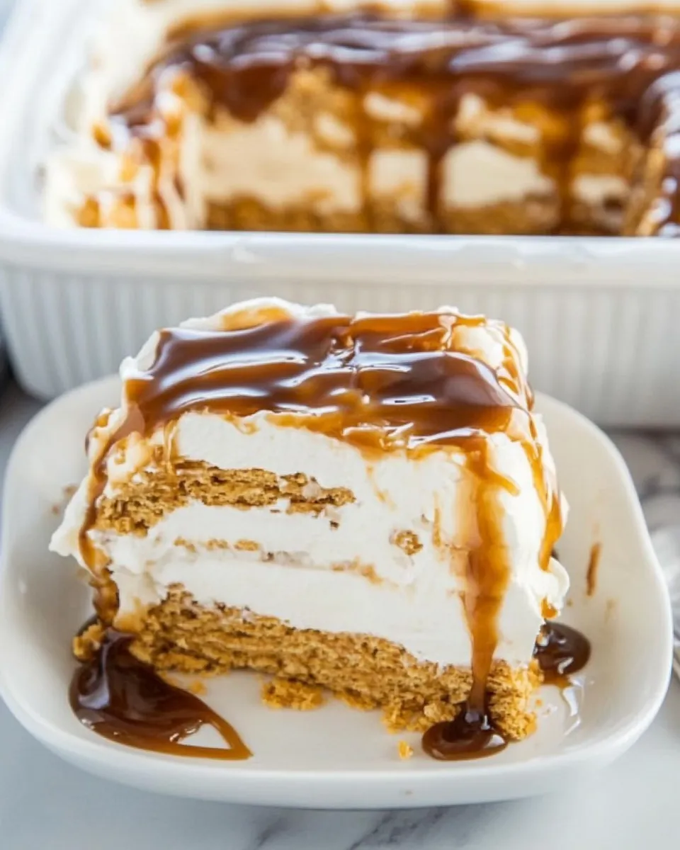 Classic Caramel Ritz Cracker Icebox Dessert image