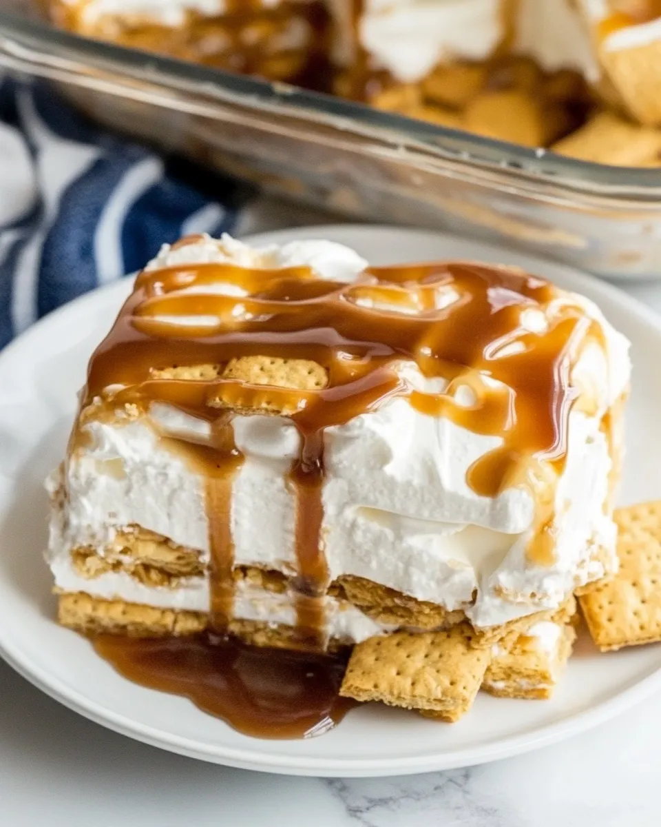 Delicious Caramel Ritz Cracker Icebox Dessert shot