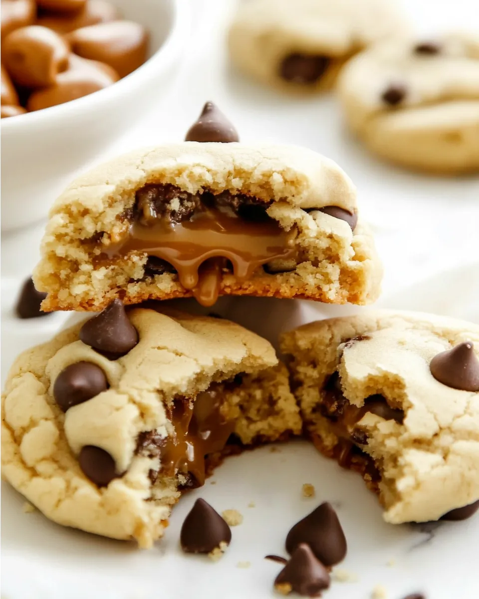 Delicious Caramel Stuffed Cookies shot