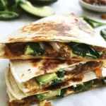 Homemade Caramelized Onion, Spinach, and Avocado Quesadilla photo