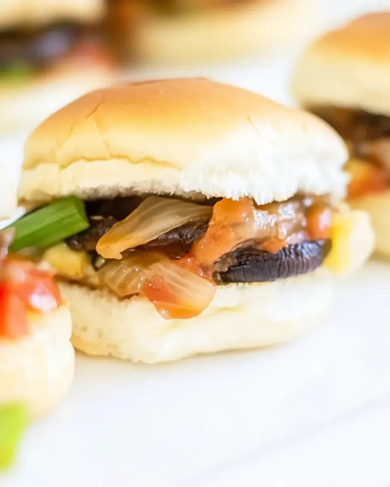 Homemade Caramelized Onion and Portobello Mushroom Sliders with Fry Sauce image
