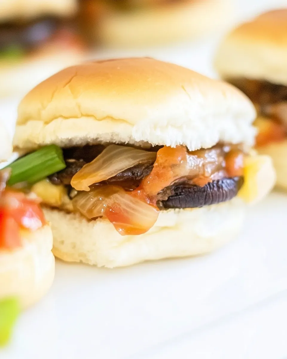 Homemade Caramelized Onion and Portobello Mushroom Sliders with Fry Sauce image