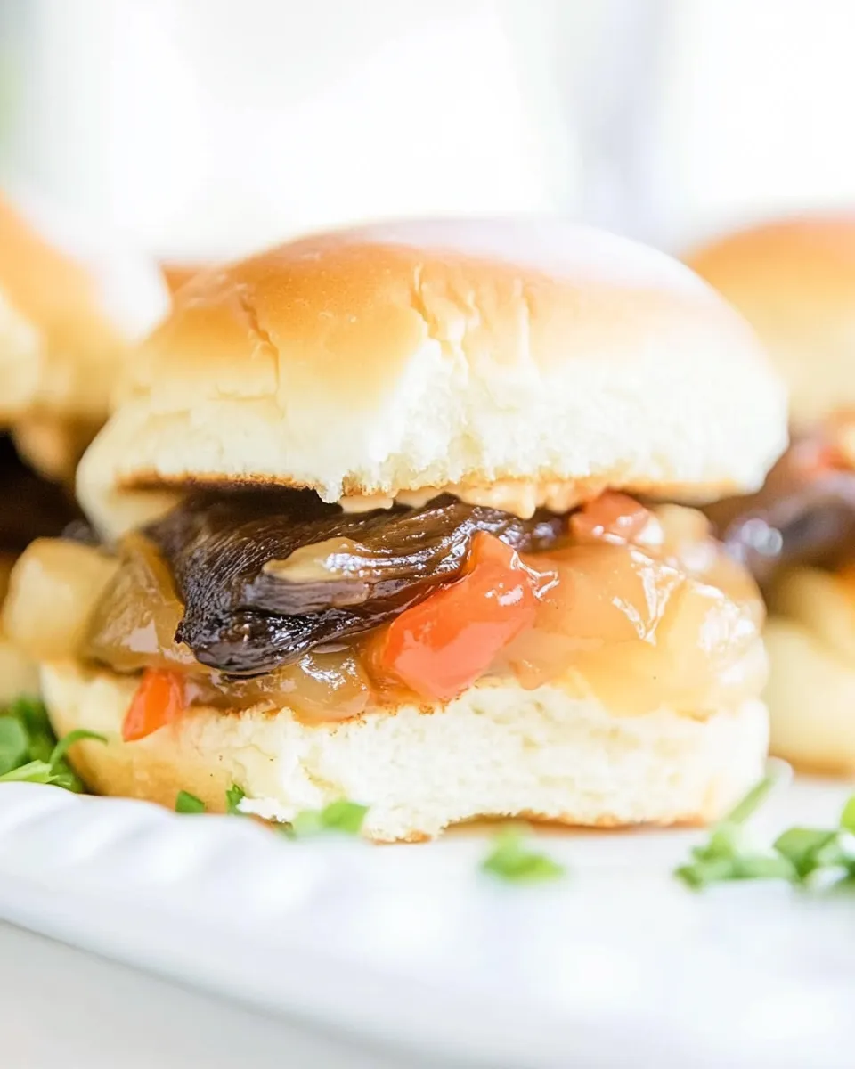 Delicious Caramelized Onion and Portobello Mushroom Sliders with Fry Sauce photo