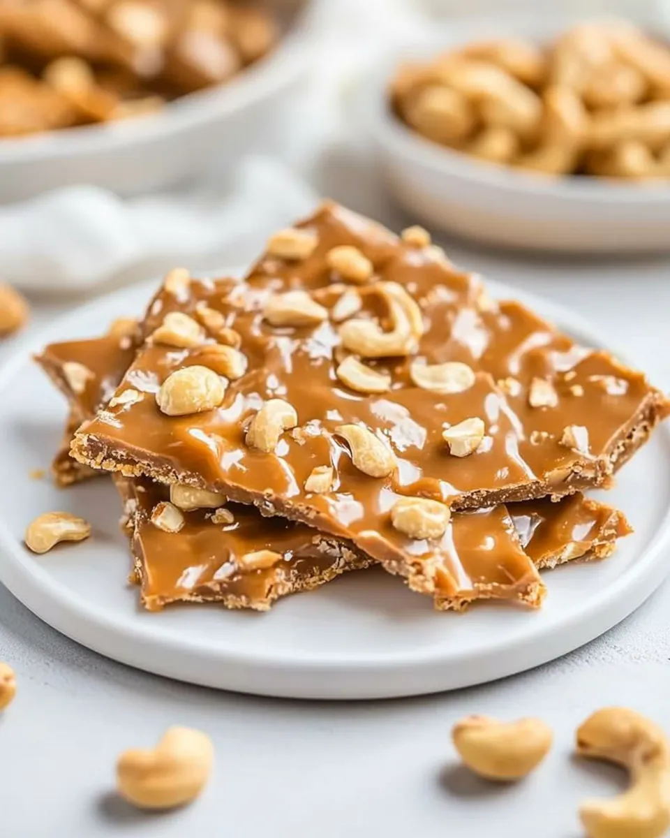 Delicious Cashew Brittle shot