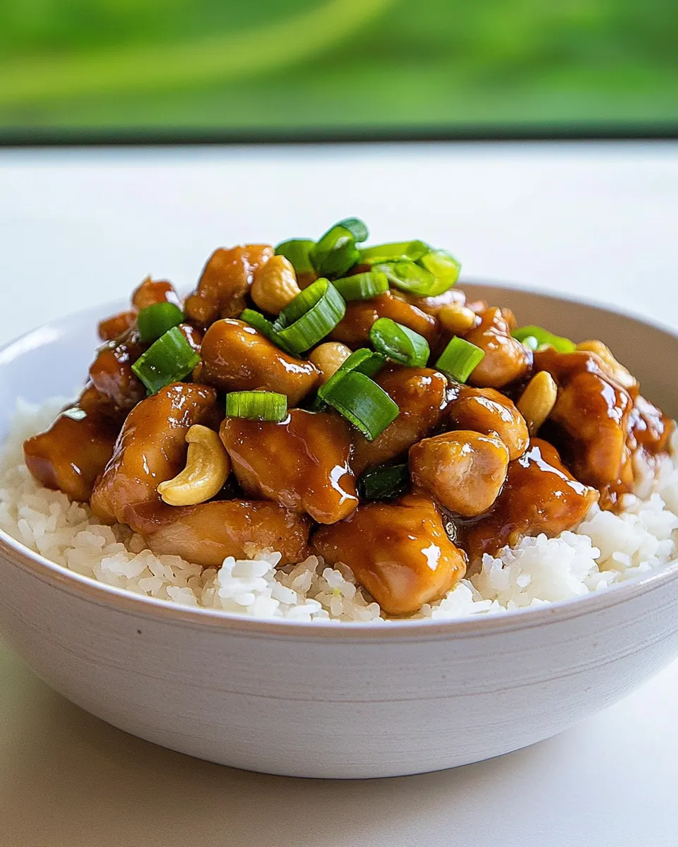 Delicious Cashew Chicken shot