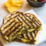 Homemade Cheddar Pesto Panini Melts photo