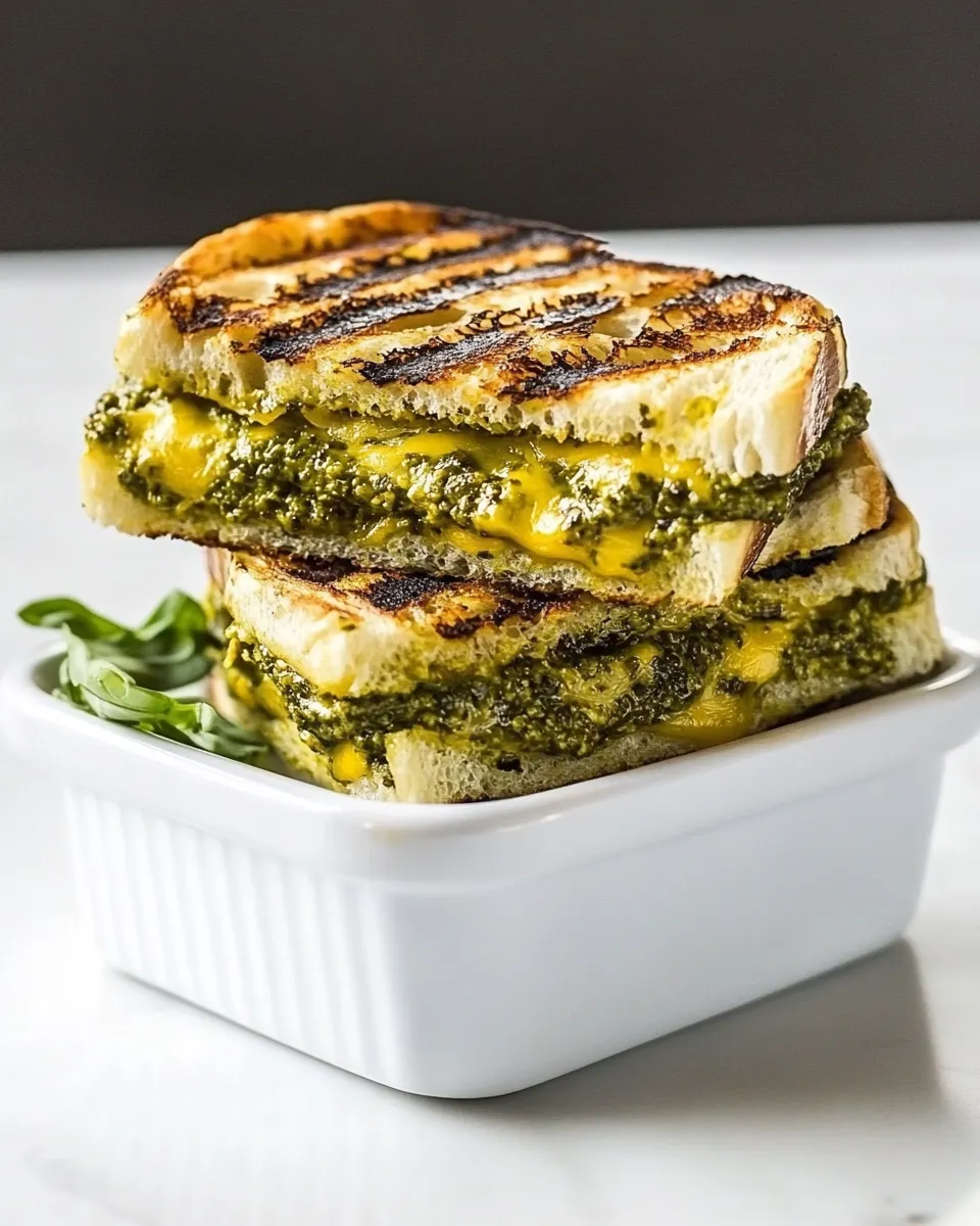 Classic Cheddar Pesto Panini Melts image