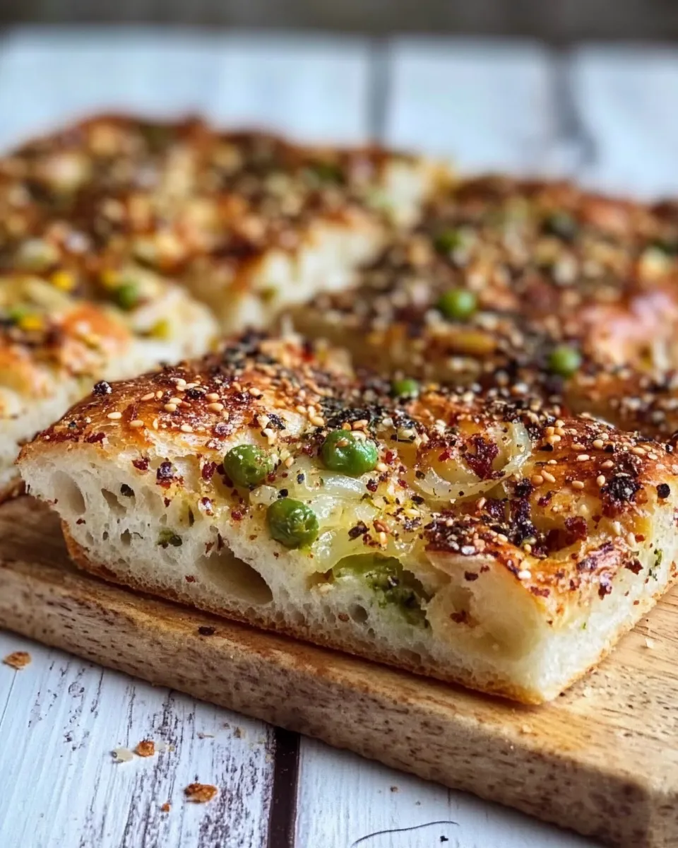Savory Cheese Focaccia w/ Green Onions, Zaatar & Sumac image