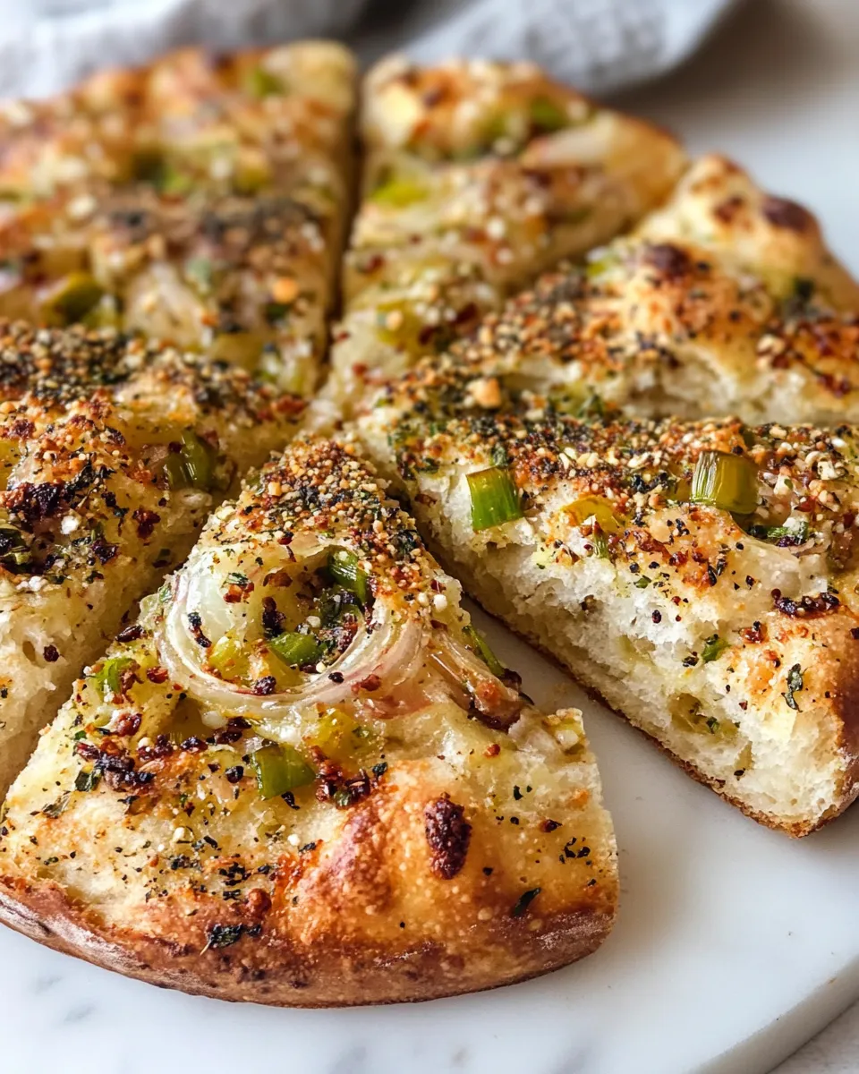 Delicious Cheese Focaccia w/ Green Onions, Zaatar & Sumac recipe photo