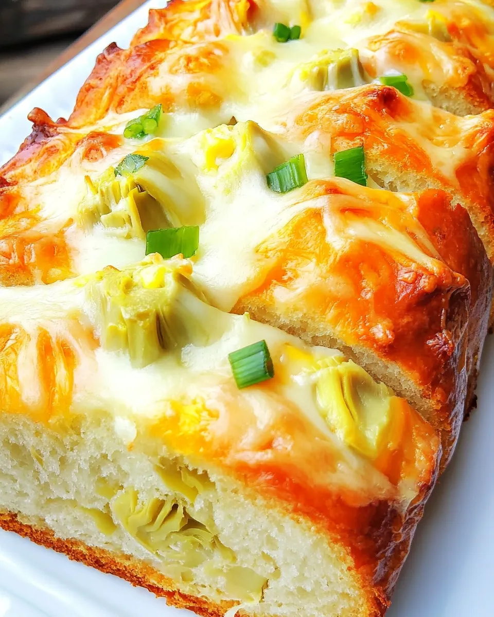 Homemade Cheesy Artichoke Bread photo