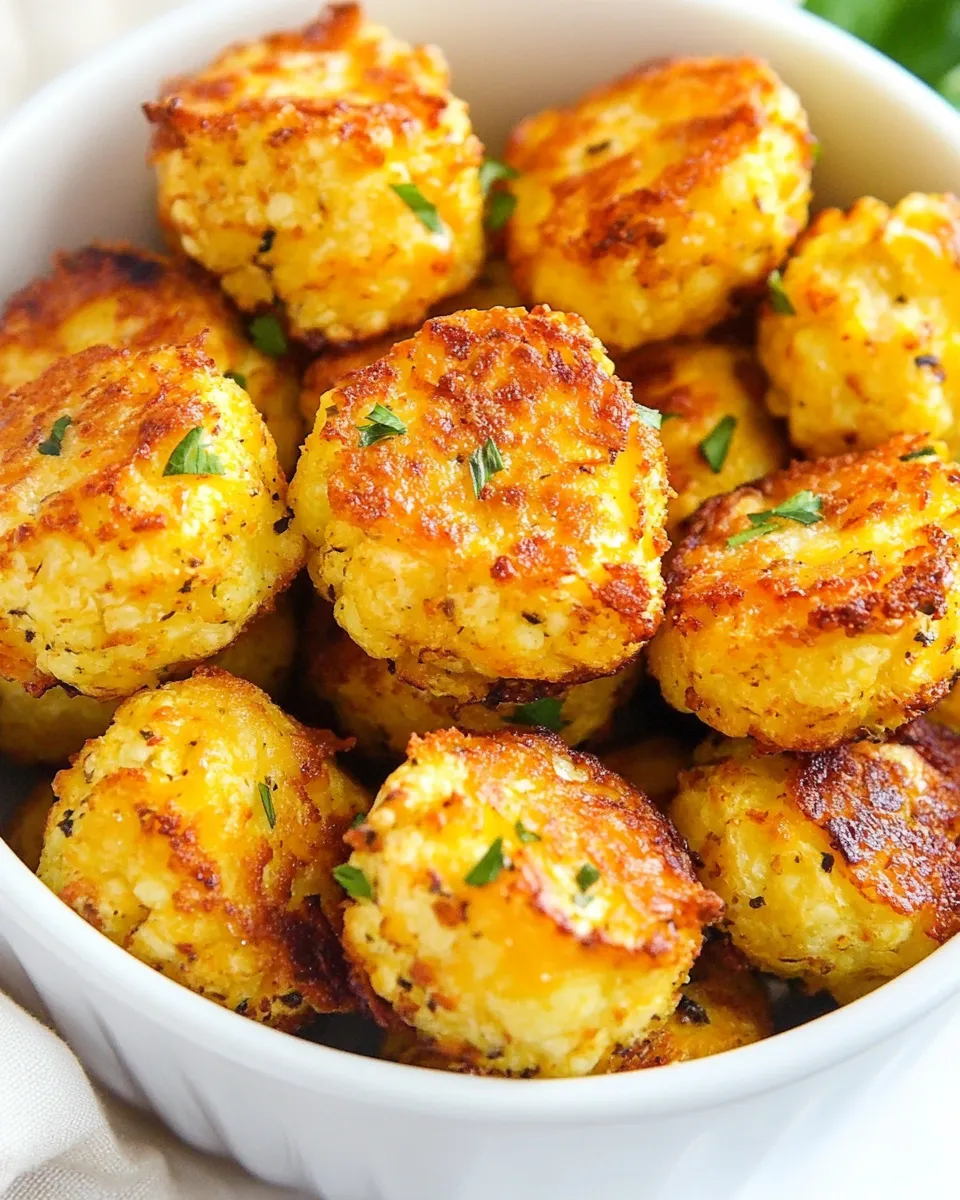Homemade Cheesy Baked Cauliflower Tots photo