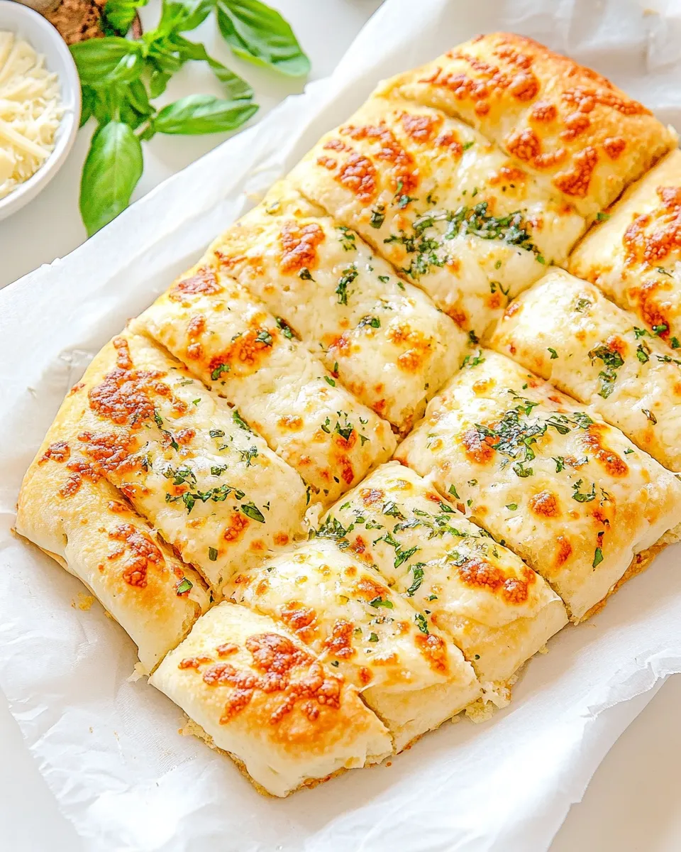 Easy Cheesy Bread Recipe with Pizza Dough shot