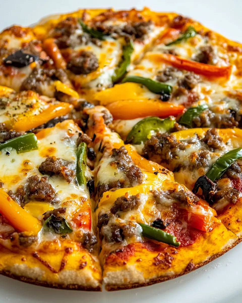 Easy Cheesy Keto Pan Pizza recipe photo