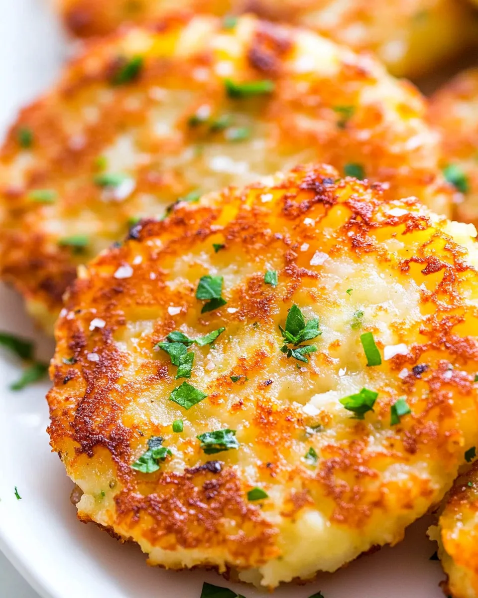 Easy Cheesy Mashed Potato Pancakes Recipe shot