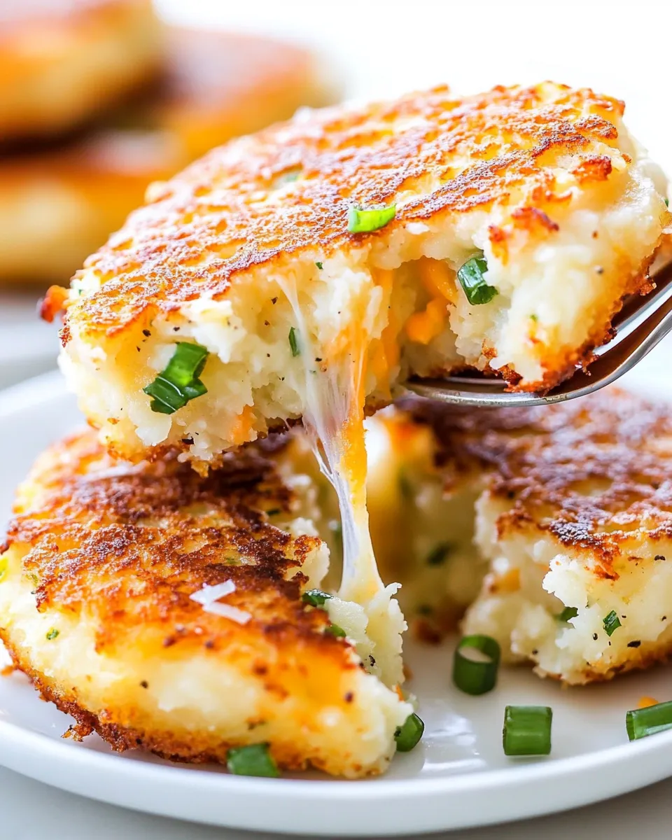 Delicious Cheesy Mashed Potato Pancakes Recipe dish photo