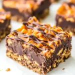 Homemade Chewy Chocolate Peanut Butter Butterfinger Bars photo
