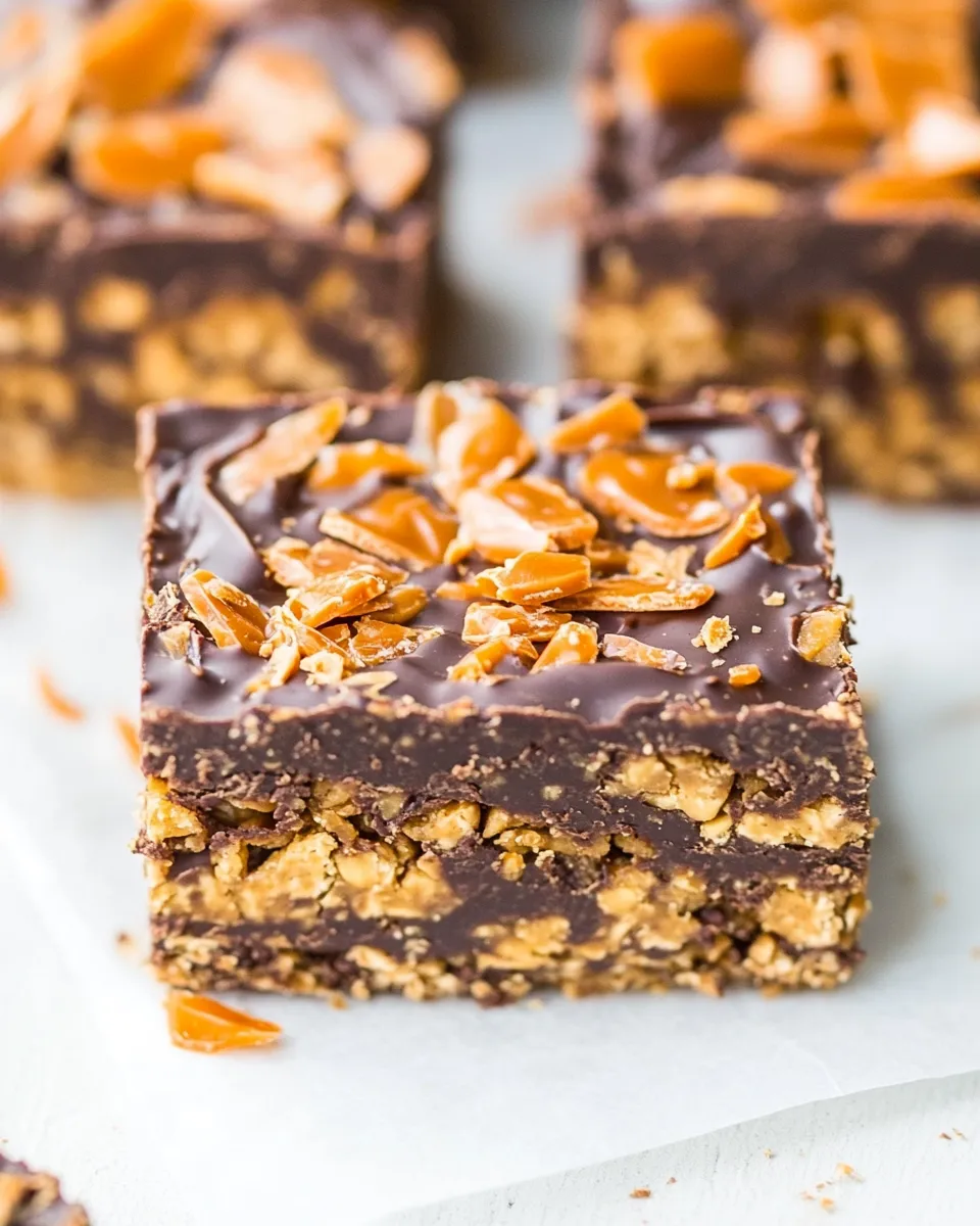 Easy Chewy Chocolate Peanut Butter Butterfinger Bars recipe photo