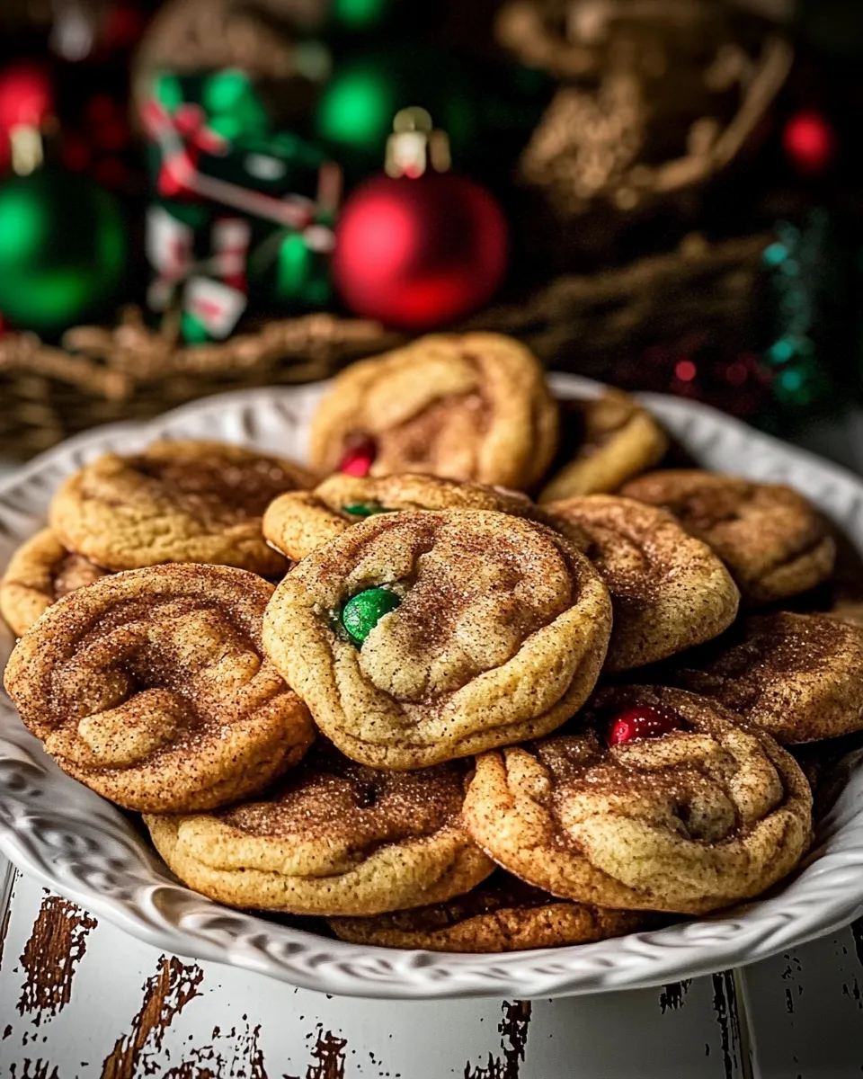 Classic Chewy Christmas Snickerdoodles. food shot