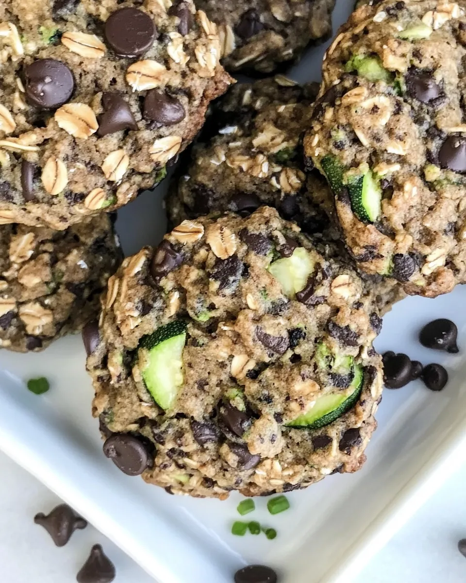 Homemade Chewy Oatmeal Zucchini Cookies. photo