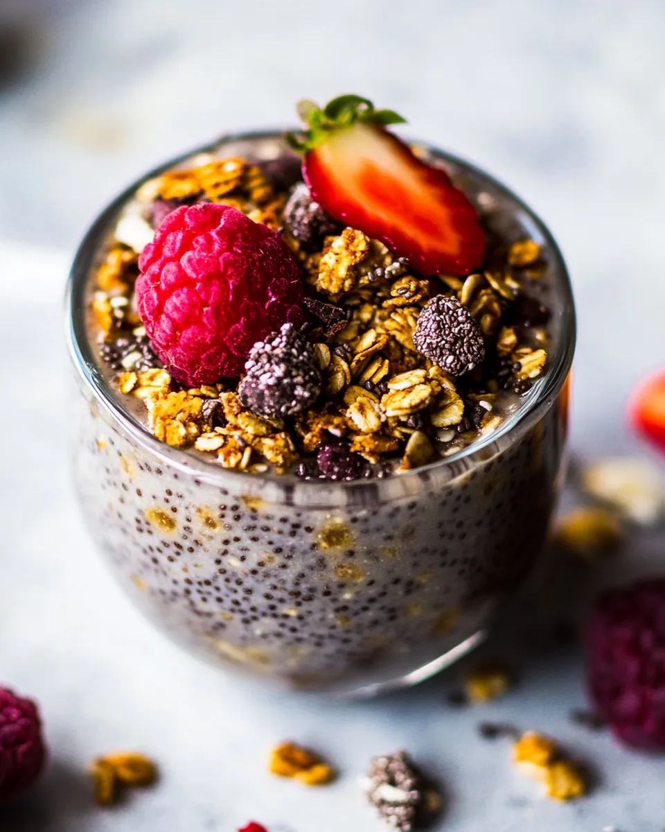 Delicious Chia Pudding with Grain Free Granola. recipe image