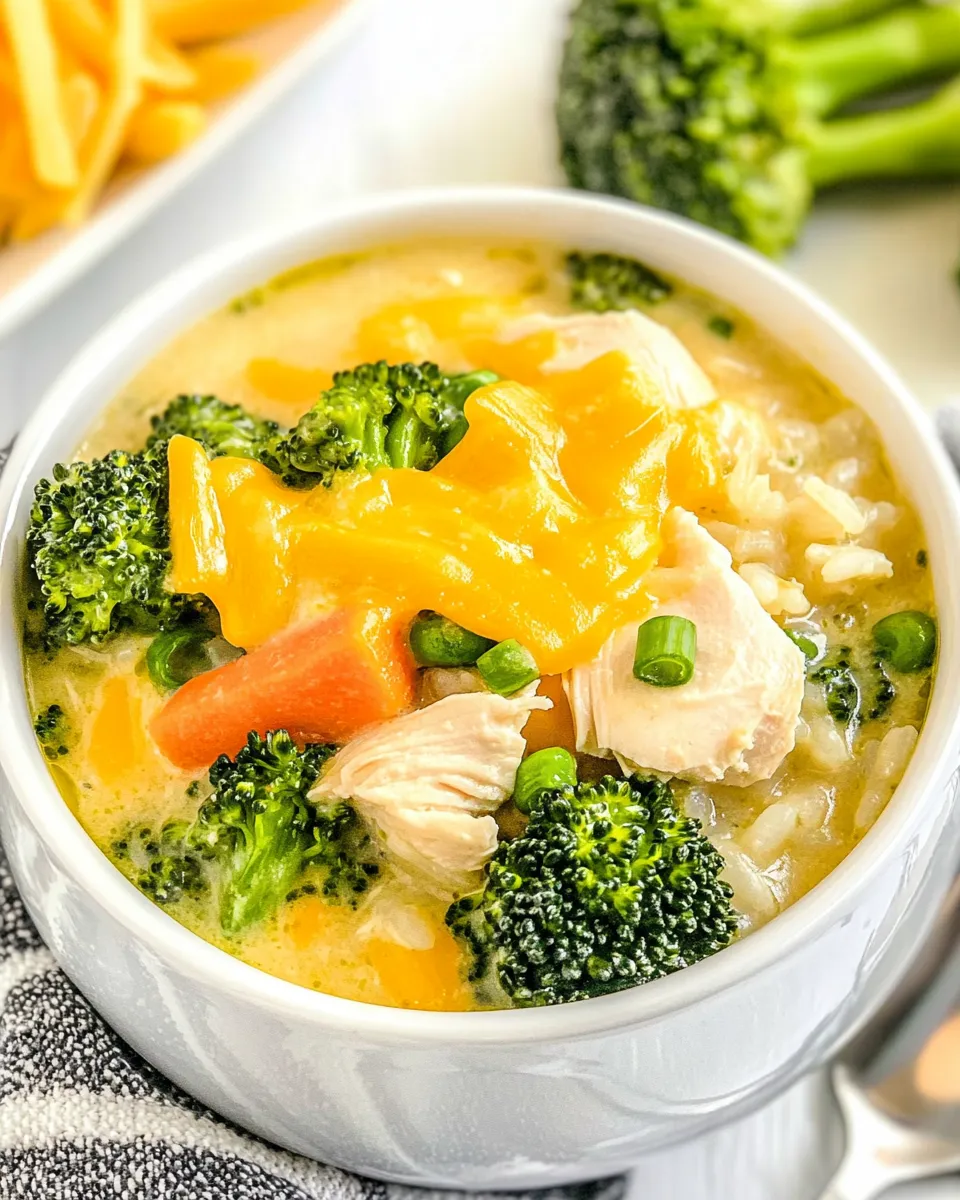 Easy Chicken Broccoli Cheese Soup with Rice recipe photo