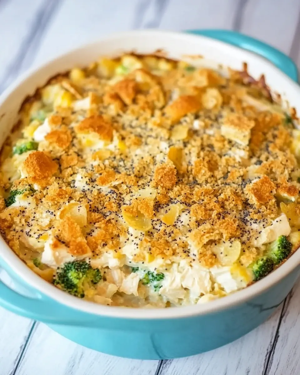 Healthy Chicken Broccoli Poppy Seed Casserole recipe photo