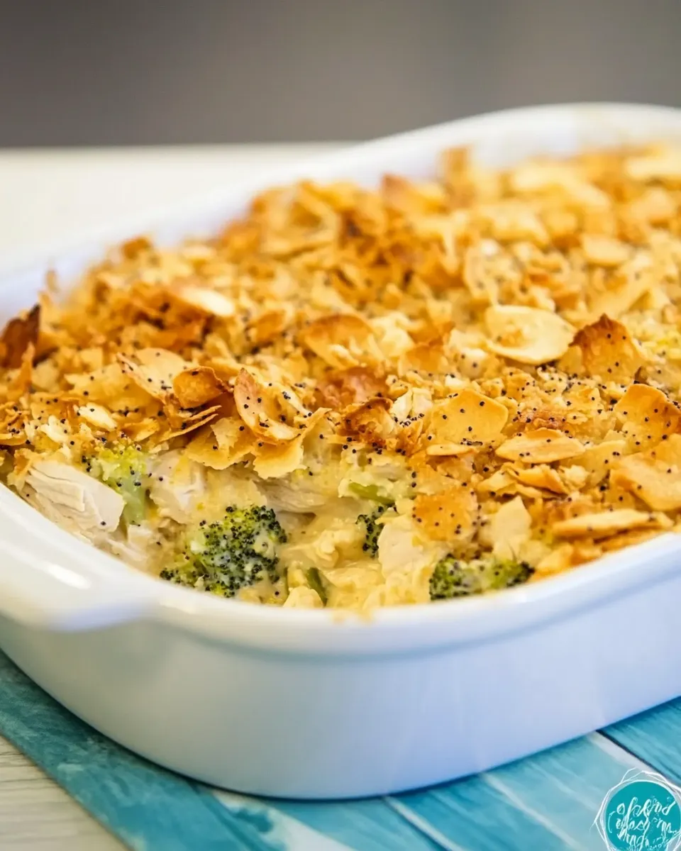 Quick Chicken Broccoli Poppy Seed Casserole dish photo