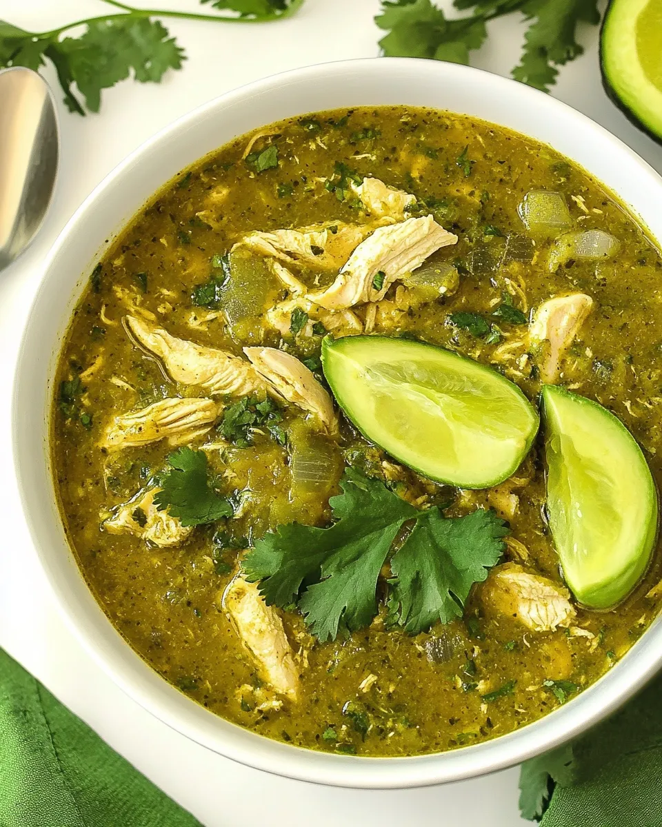 Delicious Chicken Chili Verde food shot