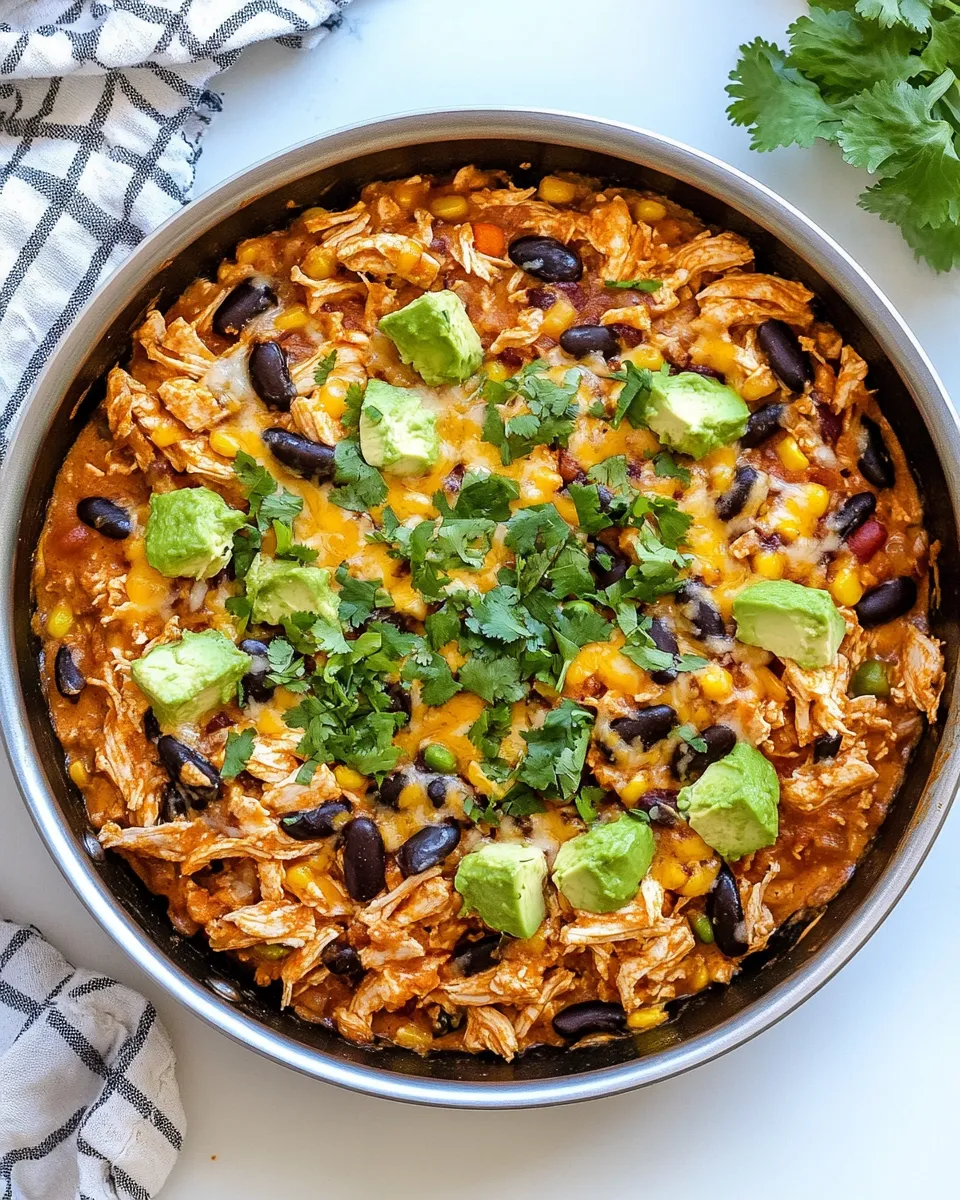 Healthy Chicken Enchilada Skillet (20 min meal) shot