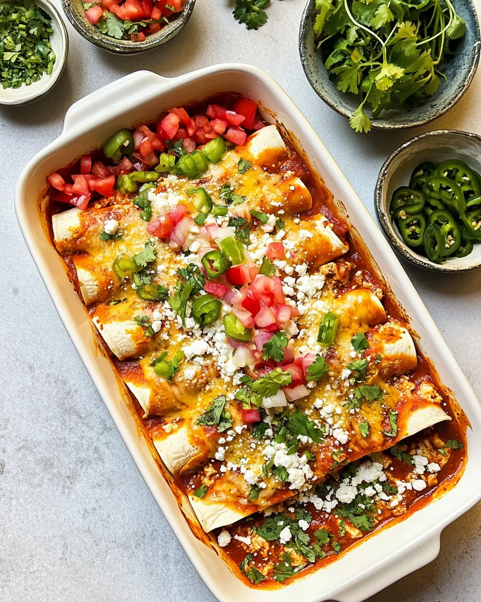 Delicious Chicken Enchiladas shot