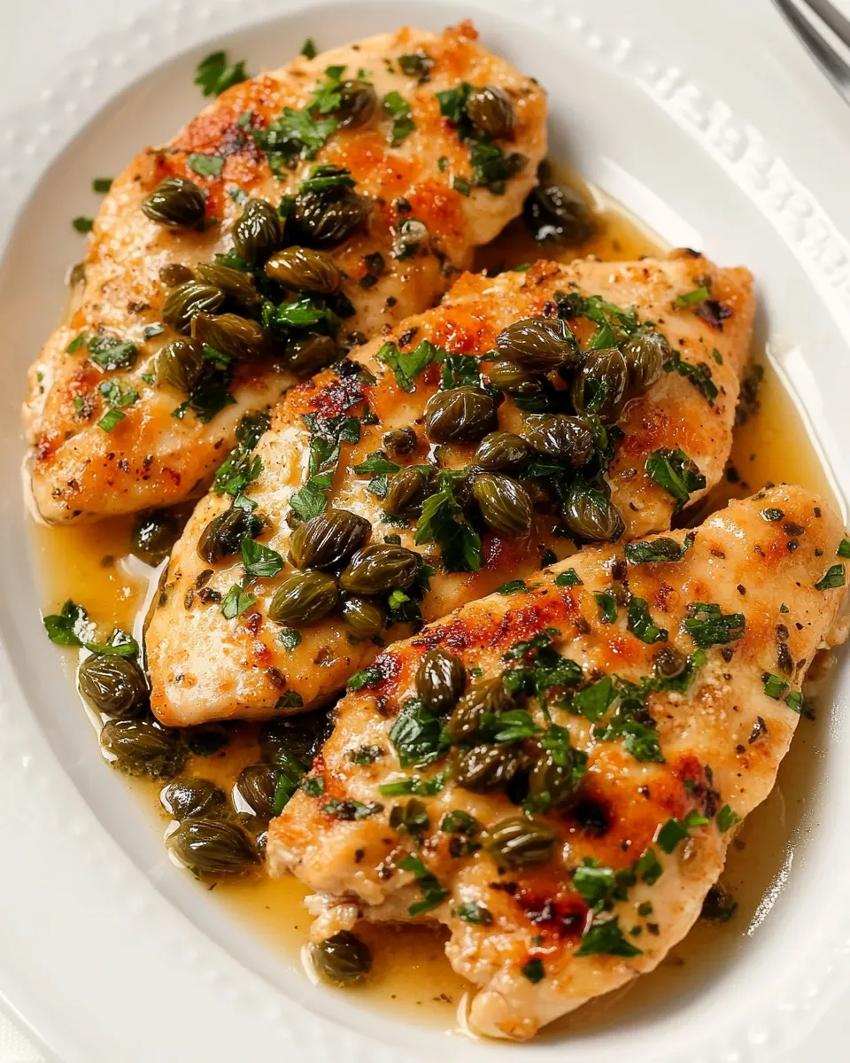 Quick Chicken Piccata with Fried Capers shot