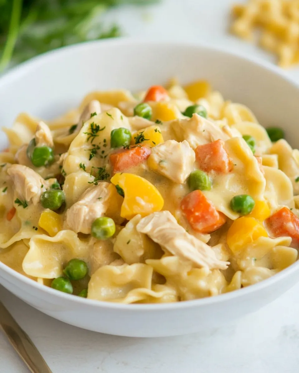 Easy Chicken Pot Pie Noodles recipe photo