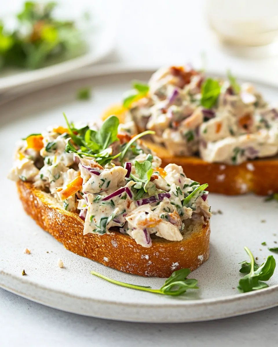 Homemade Chicken Salad Tartine Toasts photo