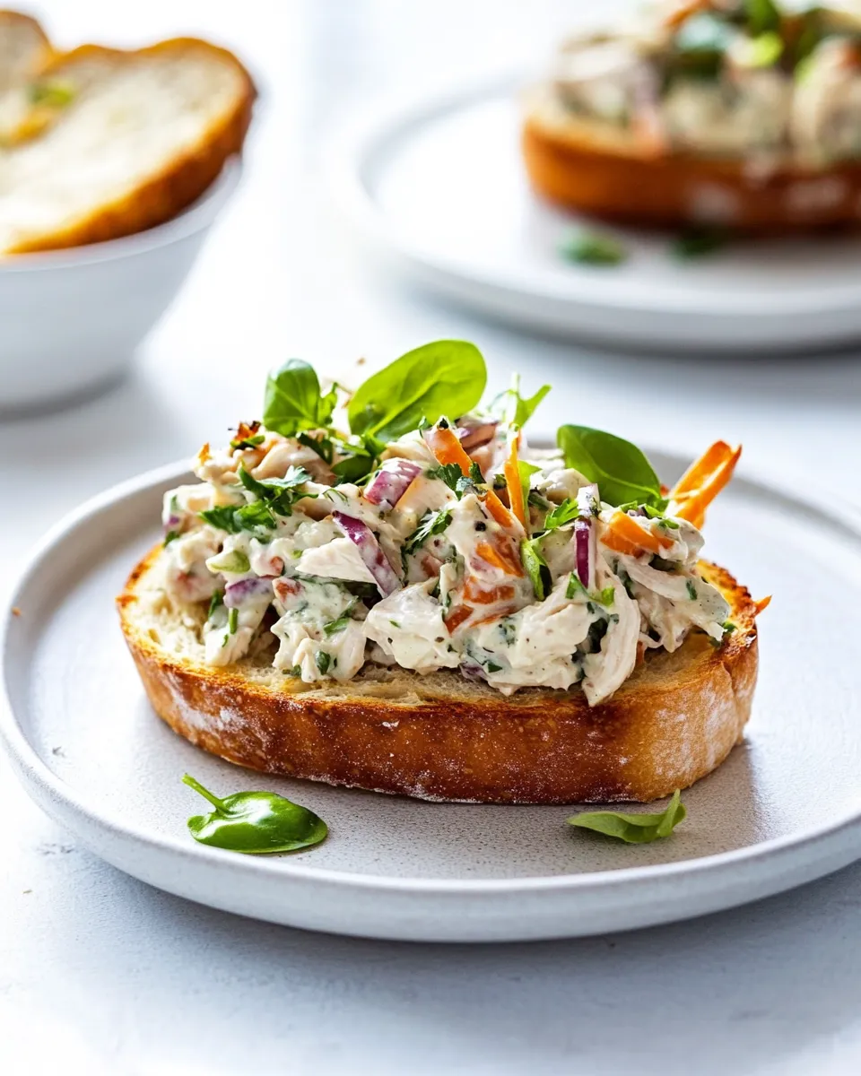 Classic Chicken Salad Tartine Toasts image