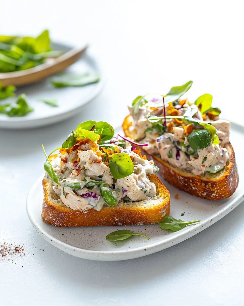 Easy Chicken Salad Tartine Toasts recipe photo