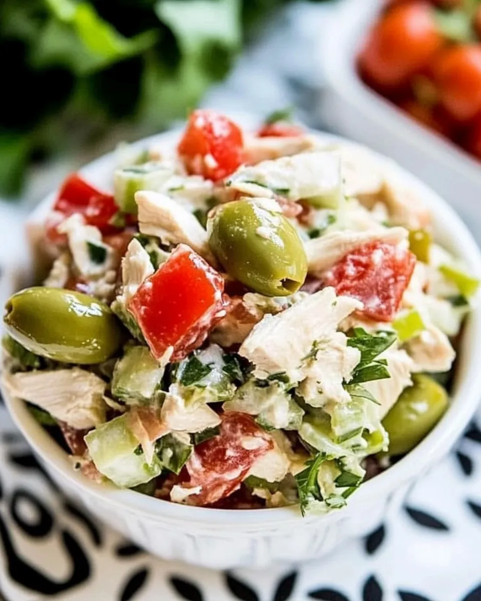 Homemade Chicken Salad with Green Olives photo