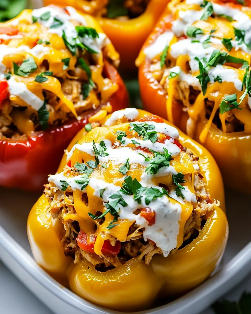 Healthy Chicken Stuffed Peppers dish photo