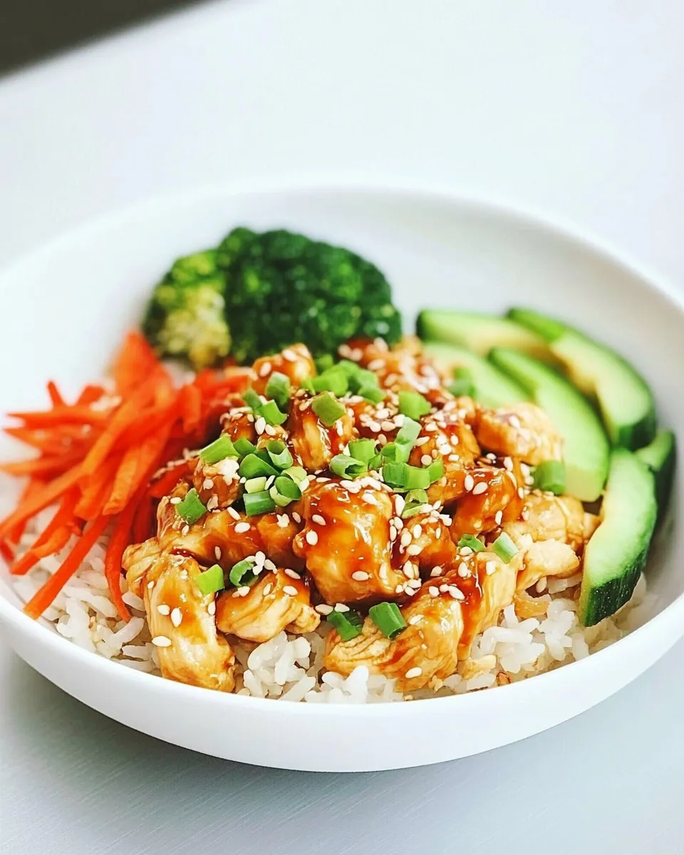 Delicious Chicken Teriyaki Rice Bowl shot