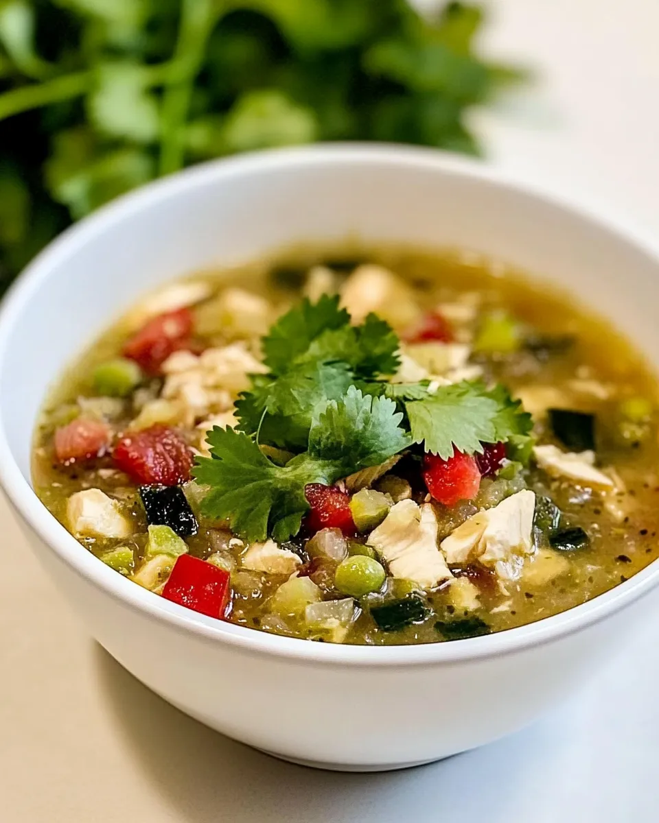 Easy Chicken Tomatillo Soup recipe photo