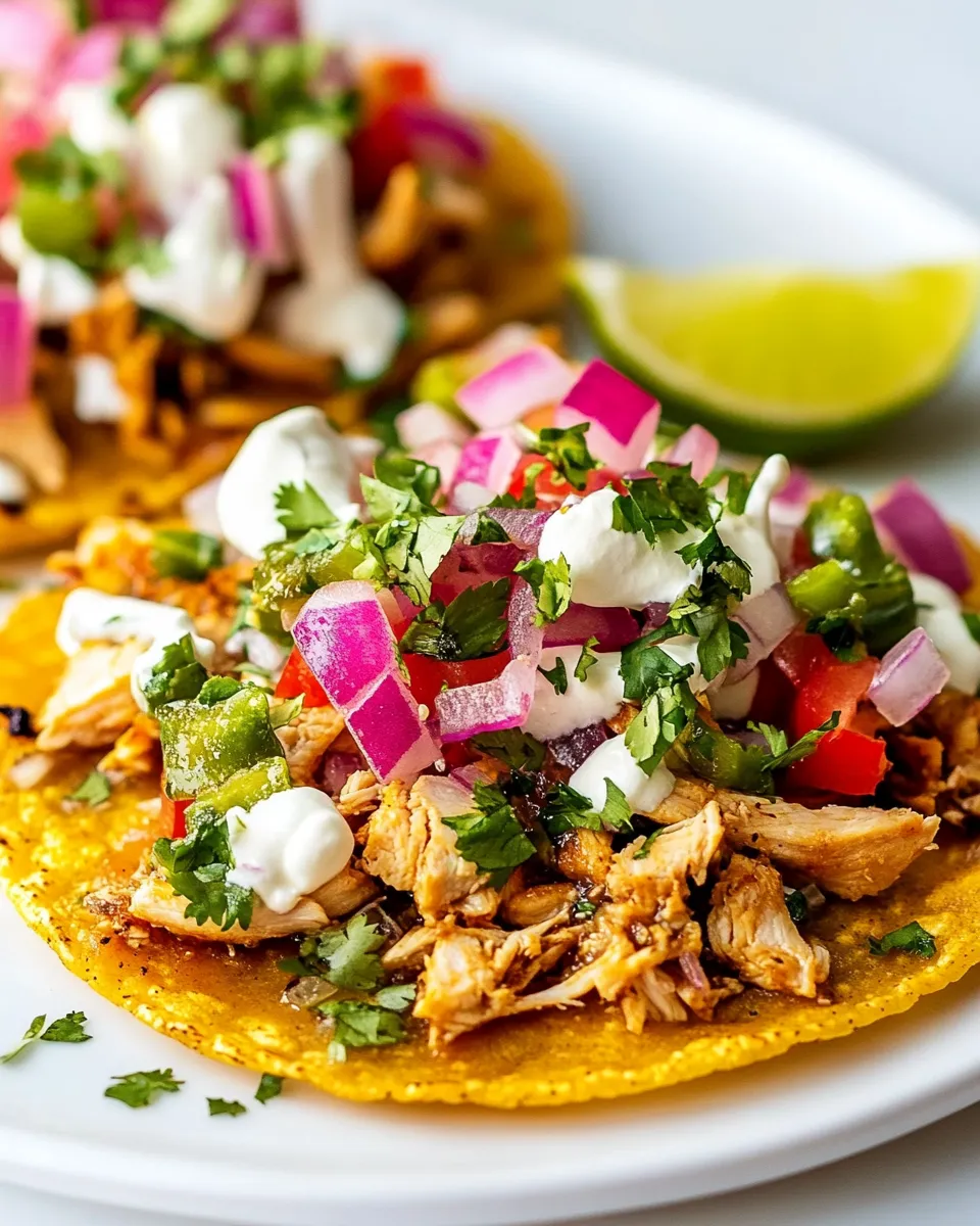 Delicious Chicken Tostadas shot