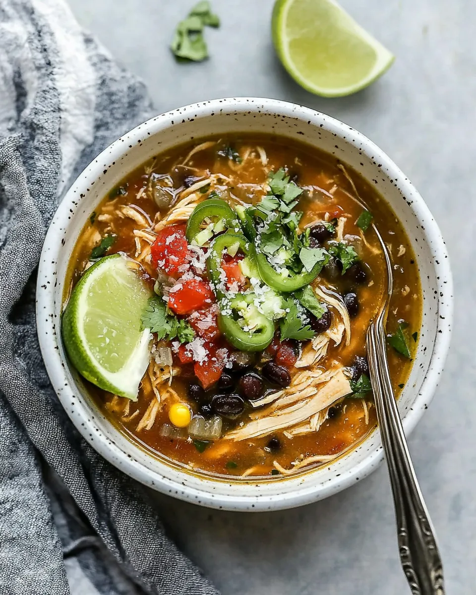 Easy Chicken and Black Bean Soup (Slow Cooker) recipe photo